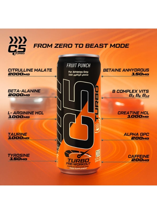 C5 Turbo Energy Drink 355ml – Fruit Punch (Pack of 12) - Image 3